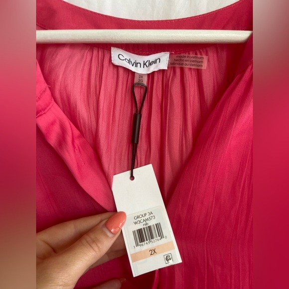 Calvin Klein Womens Plus Work Wear Shirred Blouse Size 2X NEW - Picture 6 of 12